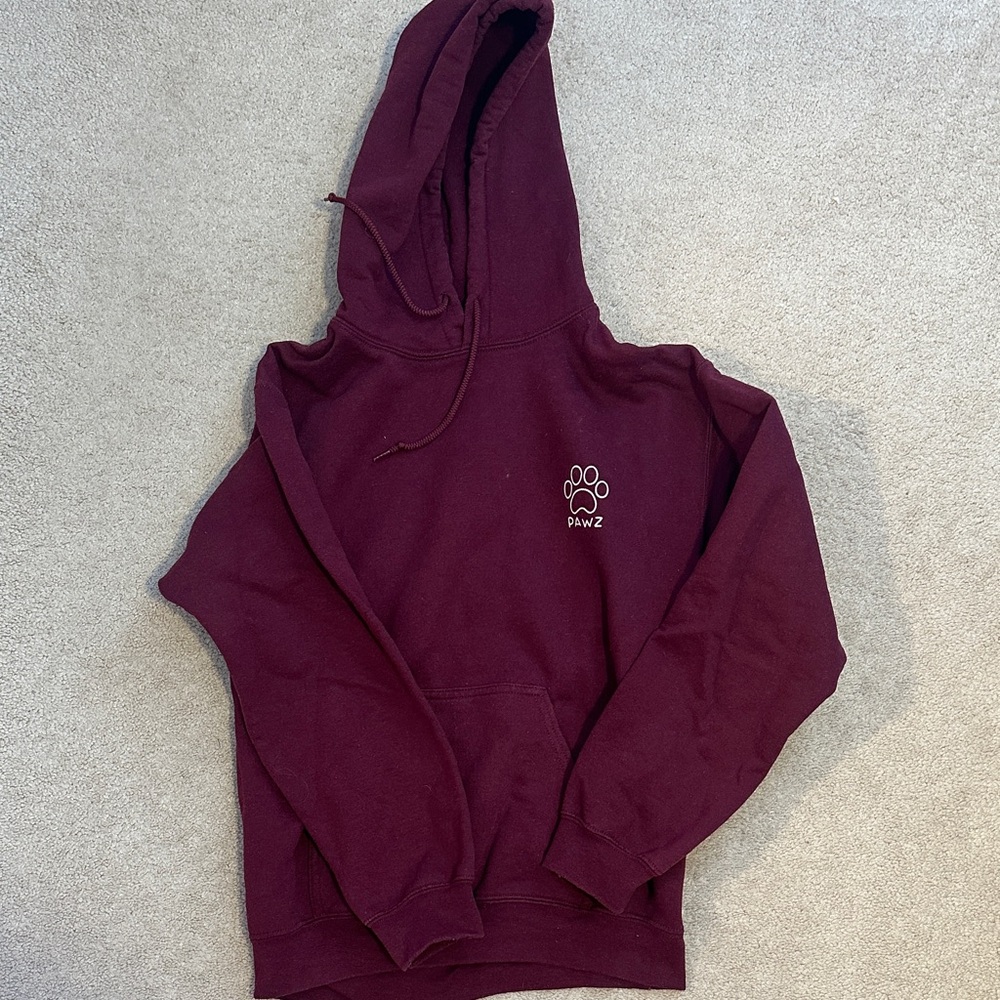 PAWZ Burgundy Hoodie size small